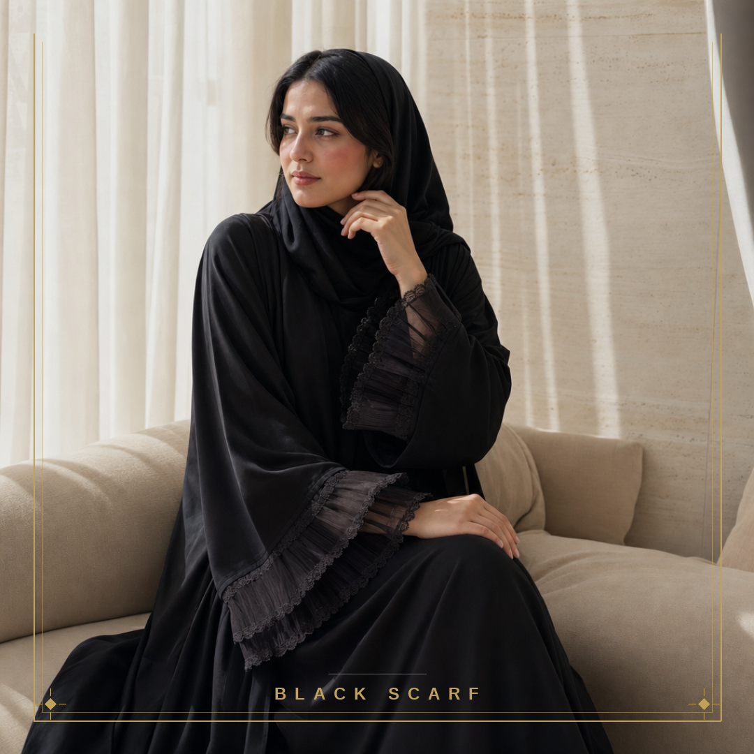 Double-Sleeve Ruffle Abaya view 1